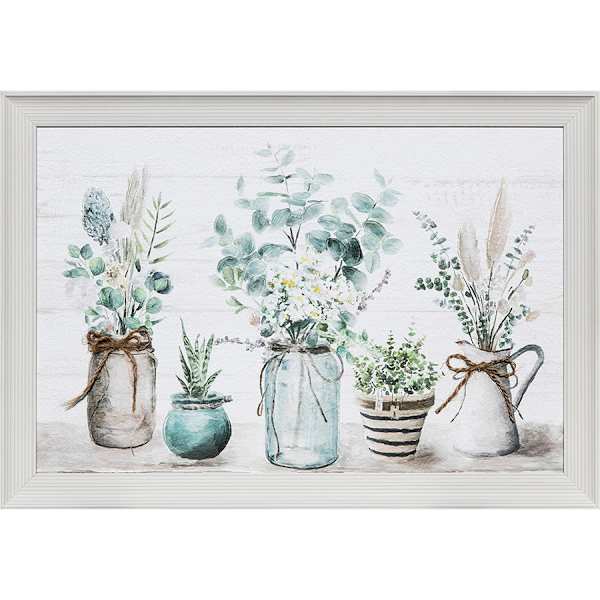 Framed Potted Flowers Canvas Wall Art, 18x26
