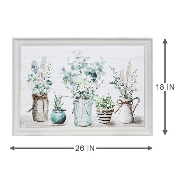Framed Potted Flowers Canvas Wall Art, 18x26