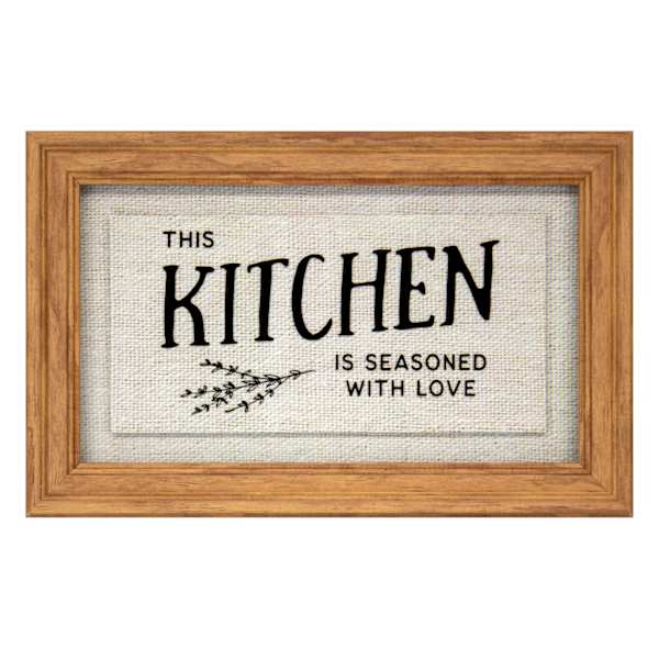 Glass Framed This Kitchen Is Seasoned With Love Wall Art, 12x7