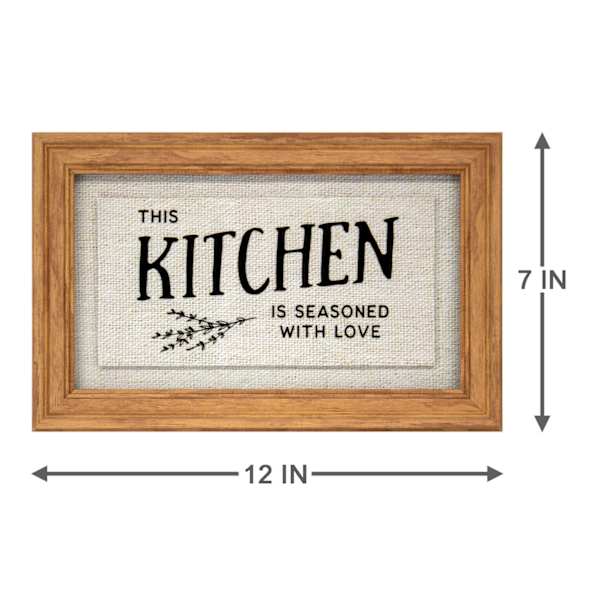 Glass Framed This Kitchen Is Seasoned With Love Wall Art, 12x7