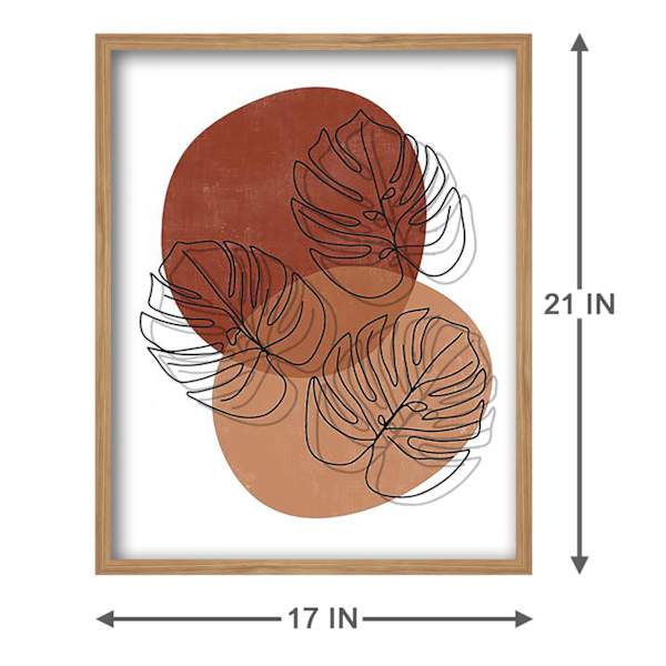 Tracey Boyd Glass Framed Abstract Leaves Print Wall Art, 17x21