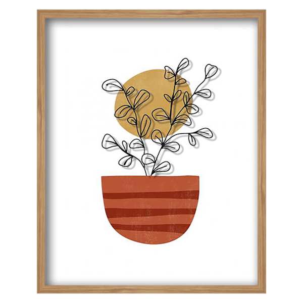 Tracey Boyd Glass Framed Abstract Plant Print Wall Art, 17x21