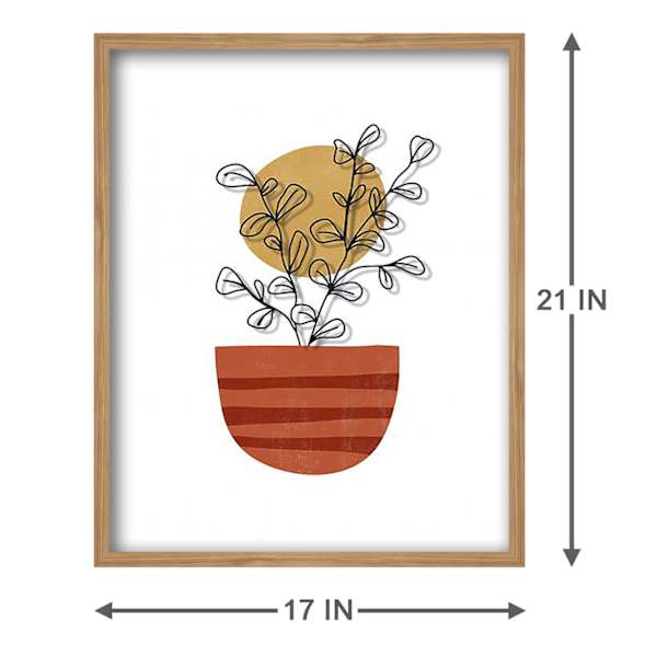 Tracey Boyd Glass Framed Abstract Plant Print Wall Art, 17x21