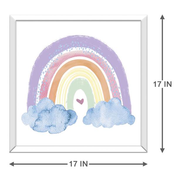 Glass Framed Rainbow Print Wall Art, 17"