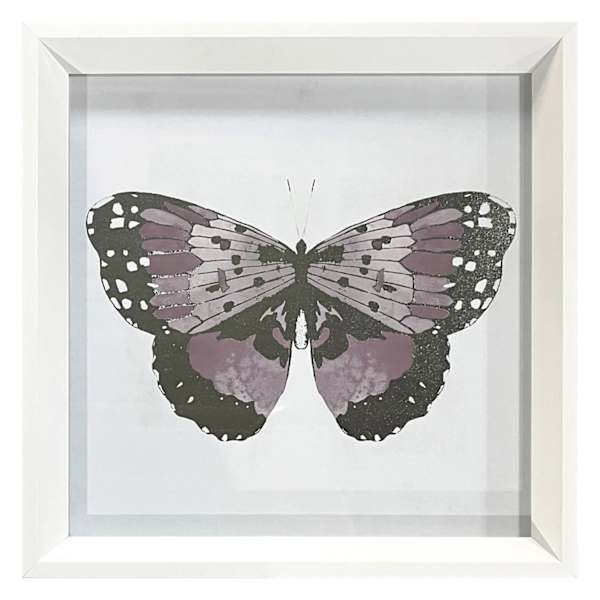Laila Ali Glass Framed Butterfly Print Wall Art, 13"