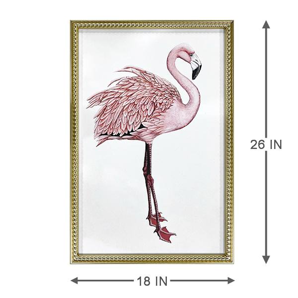 Providence Glass Framed Flamingo Print Wall Art, 18x26