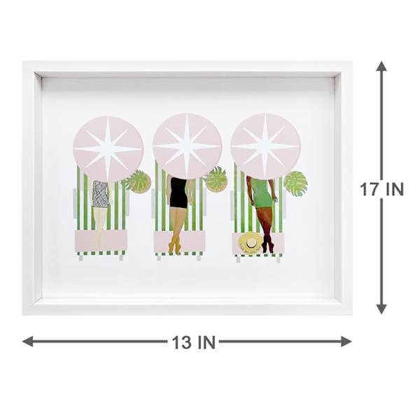 Providence Glass Framed Sunbathing Ladies Print Wall Art, 17x13