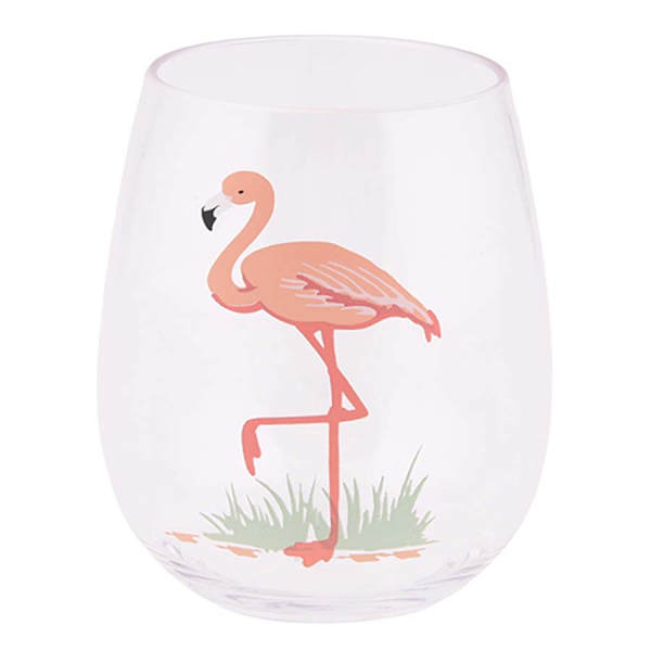 Providence Flamingo Stemless Wine Glass, 17oz