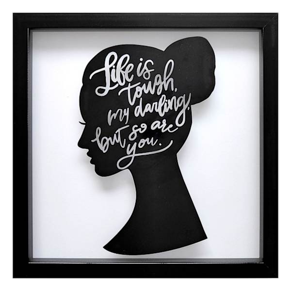 Glass Framed Life Silhouette Wall Art, 13"
