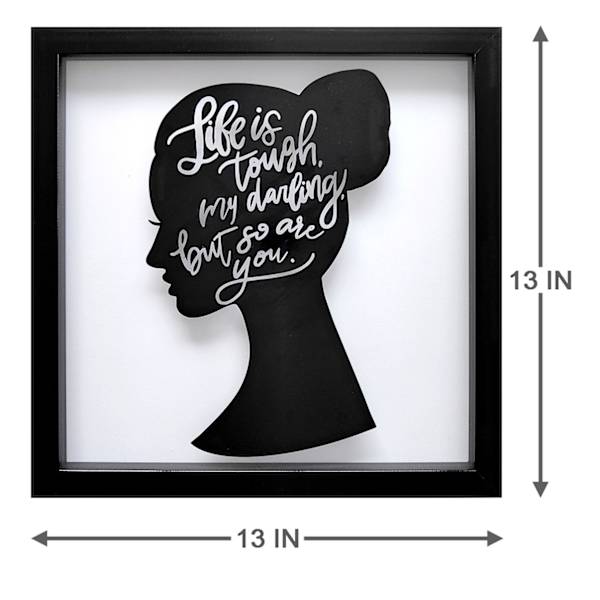 Glass Framed Life Silhouette Wall Art, 13"