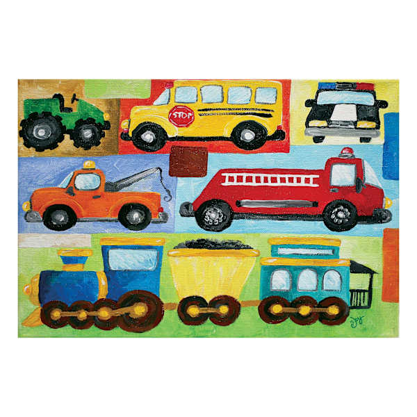 Children's Cars, Trucks & Trains Canvas Wall Art, 22"