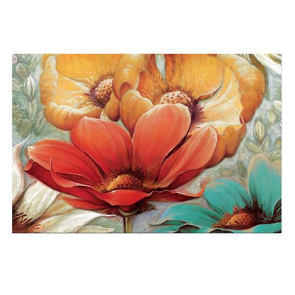 Red & Gold Floral Canvas Wall Art, 24x36