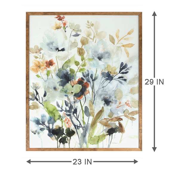 Honeybloom Glass Framed Floral Wall Art, 23x29