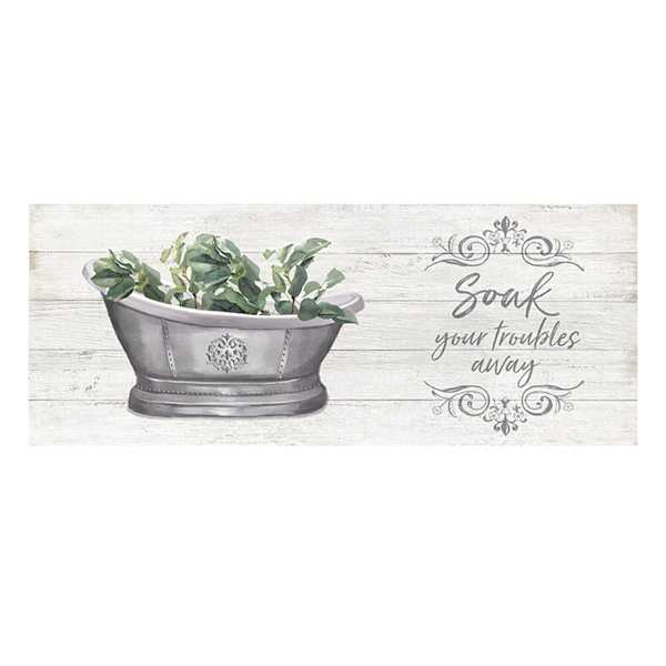 Soak Your Troubles Away Canvas Wall Art, 20x8