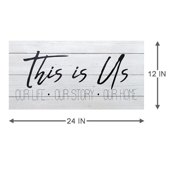 This Is Us Wooden Canvas Wall Sign, 24x12