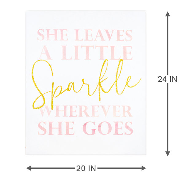 She Leaves A Little Sparkle Wherever She Goes Canvas Wall Art, 20x24