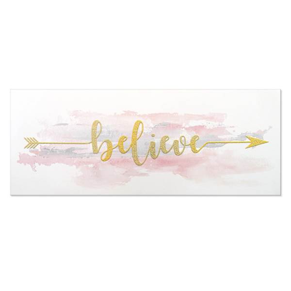 Believe Canvas Wall Sign, 20x8