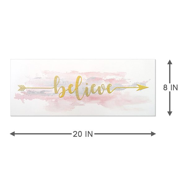 Believe Canvas Wall Sign, 20x8