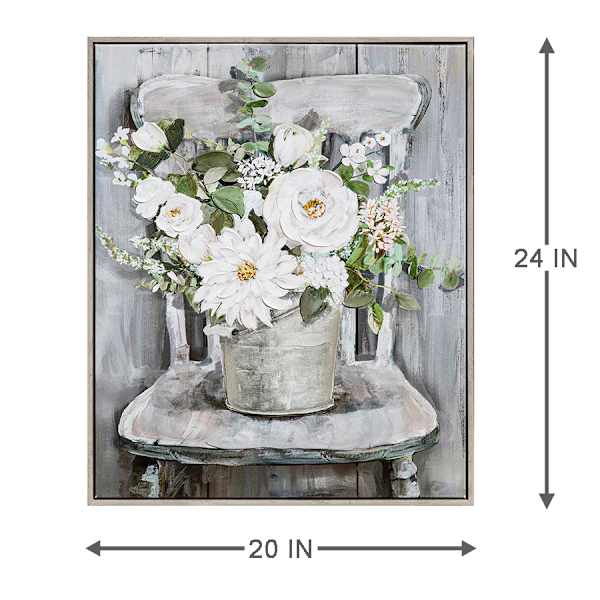 Framed Potted Flowers Canvas Wall Art, 20x24