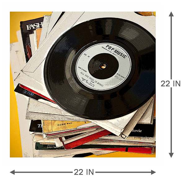 Vintage Record Pop Music Canvas Wall Art, 22"