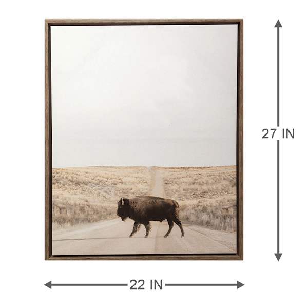 Ty Pennington Framed Buffalo Canvas Wall Art, 22x27