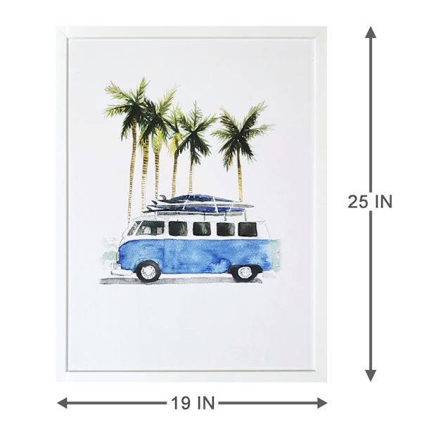 Ty Pennington Glass Framed Surf Days Print Wall Art, 19x25