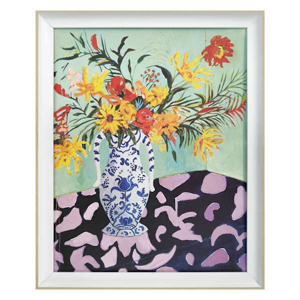 Glass Framed Floral Print Wall Art, 20x26