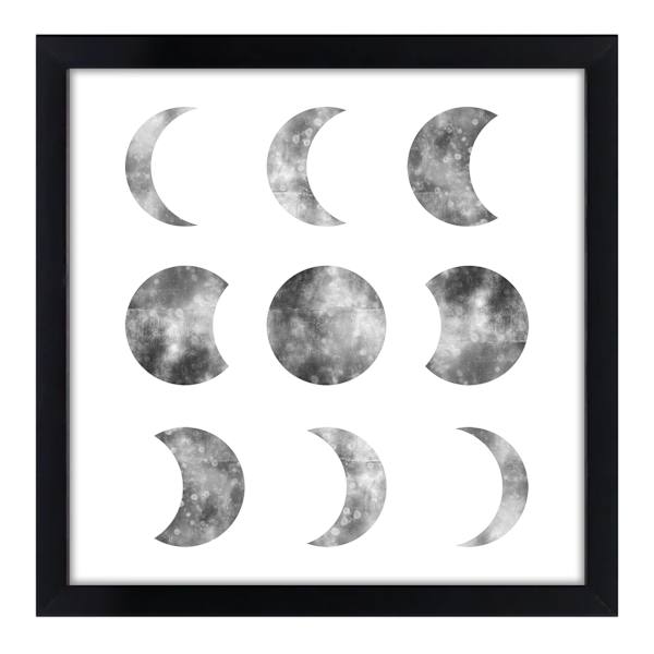 Glass Framed Moon Phases Print Wall Art, 20x20