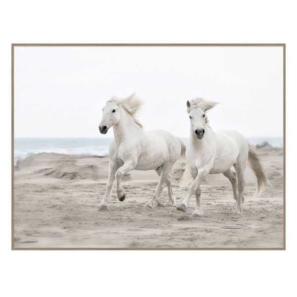 Ty Pennington Glass Framed Horses Print Wall Art, 24x18