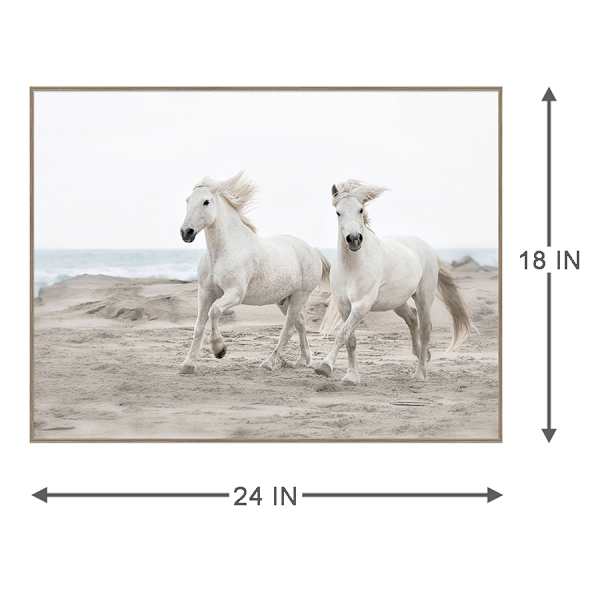 Ty Pennington Glass Framed Horses Print Wall Art, 24x18