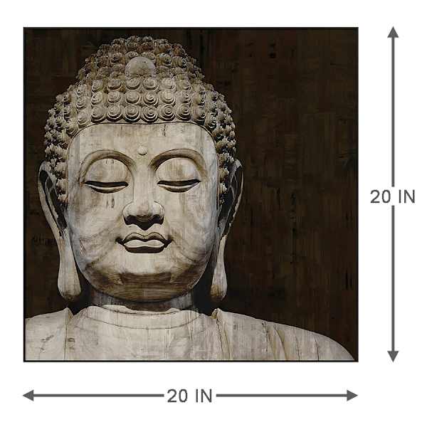 Found & Fable Glass Framed Buddha Print Wall Art, 20"