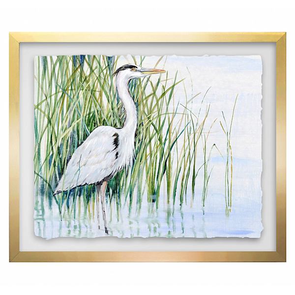 Providence Glass Framed Heron Print Wall Art, 20x16