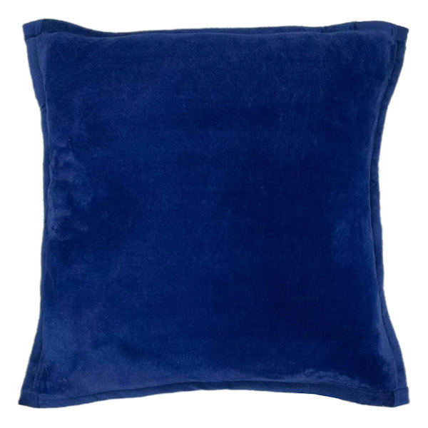 Navy Blue Micro Plush Throw Pillow, 18"