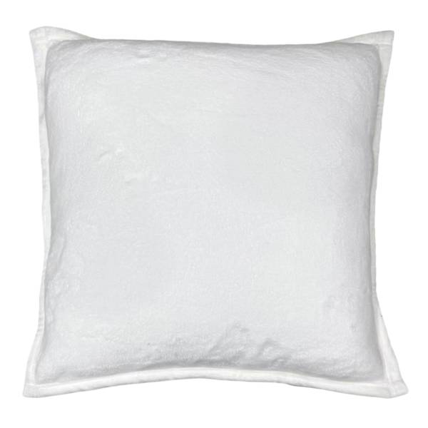 White Micro Plush Throw Pillow, 18"