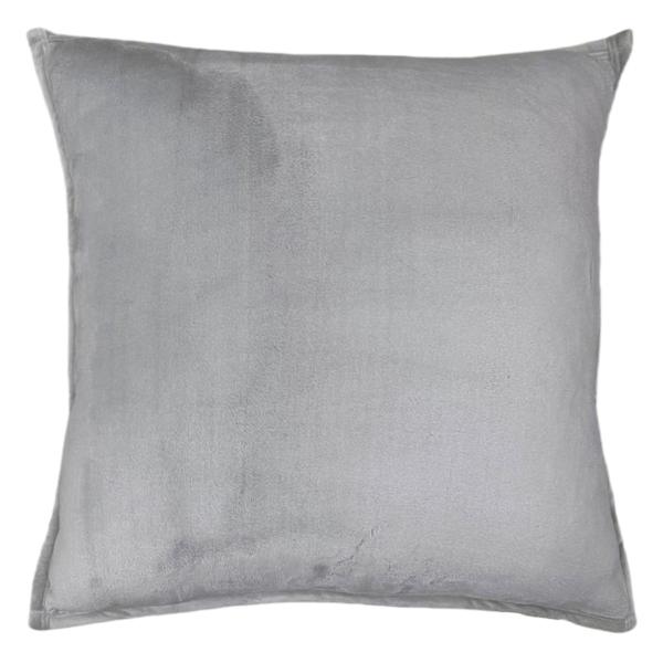 Grey Micro Plush Throw Pillow, 24"