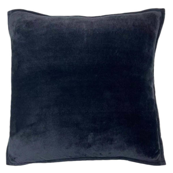 Black Micro Plush Throw Pillow, 24"