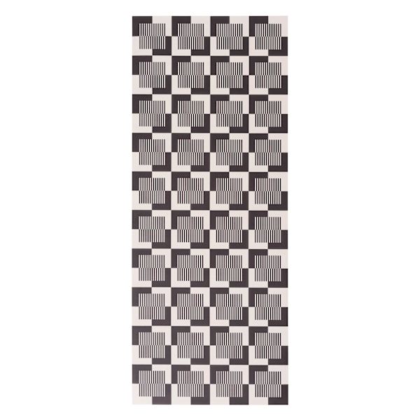 Black & Ivory Geo Vinyl Runner, 2x5