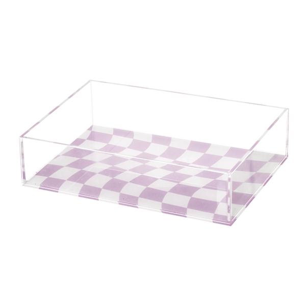 Purple Checkered Acrylic Tray, 7x5