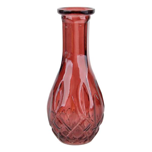 Red Glass Bud Vase, 6.5"