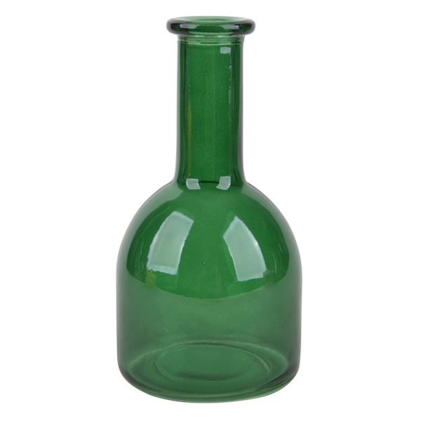 Green Glass Bud Vase, 6.5"