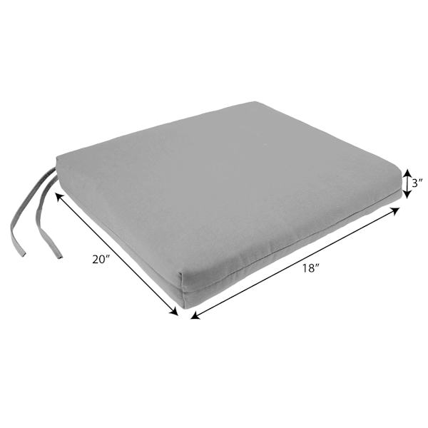 Crosby St. Dark Grey Check Print Outdoor Square Seat Cushion