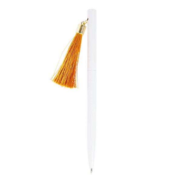 Gold Tassel Pen- White Alyssum