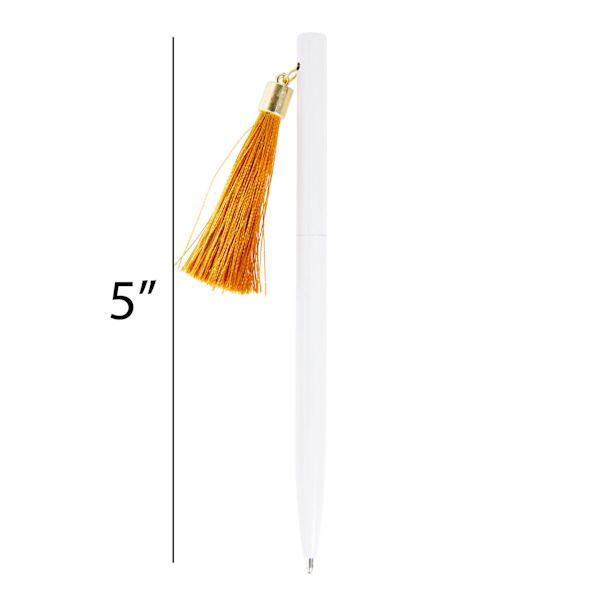 Gold Tassel Pen- White Alyssum