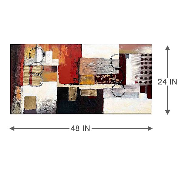 Triple Circle Abstract Enhanced Canvas Wall Art, 24x48