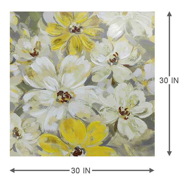Spring Flowers Embellished Canvas Wall Art, 30"