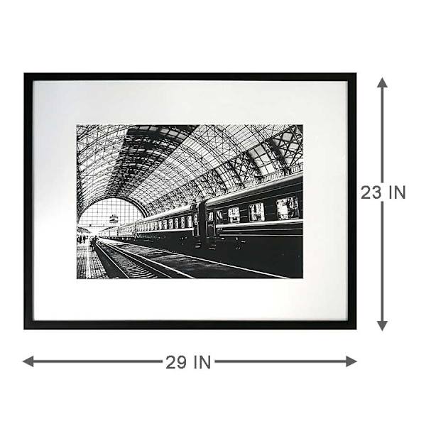 Glass Framed Train at Station Wall Art, 29x23