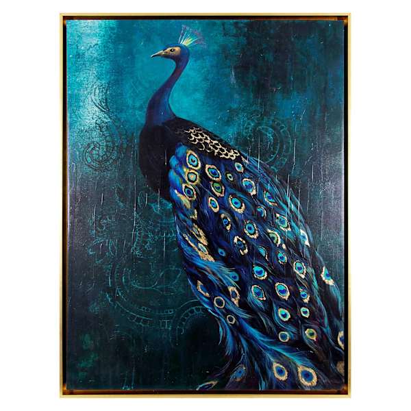 Framed Royal Peacock Canvas Wall Art, 25x33