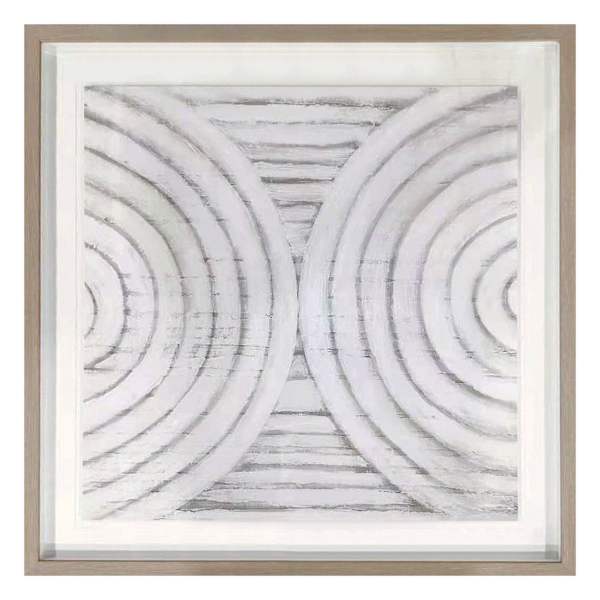 Crosby St. Glass Framed Grey Nesting Lines Wall Art, 25"
