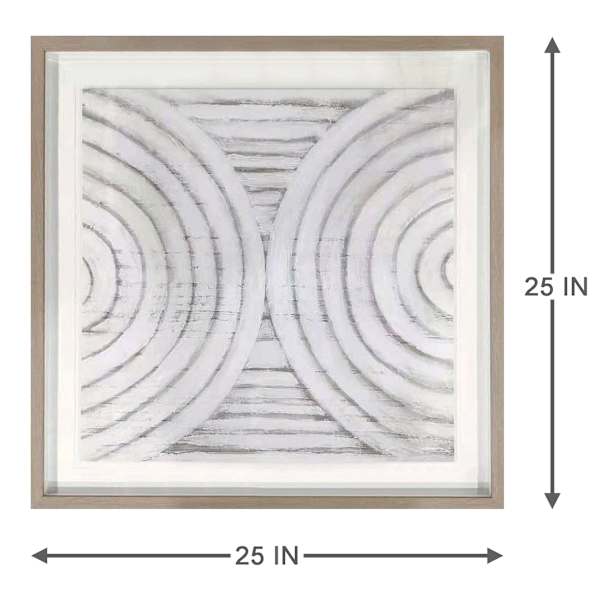 Crosby St. Glass Framed Grey Nesting Lines Wall Art, 25"