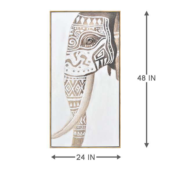Tracey Boyd Framed Elephant Canvas Wall Art, 24x48